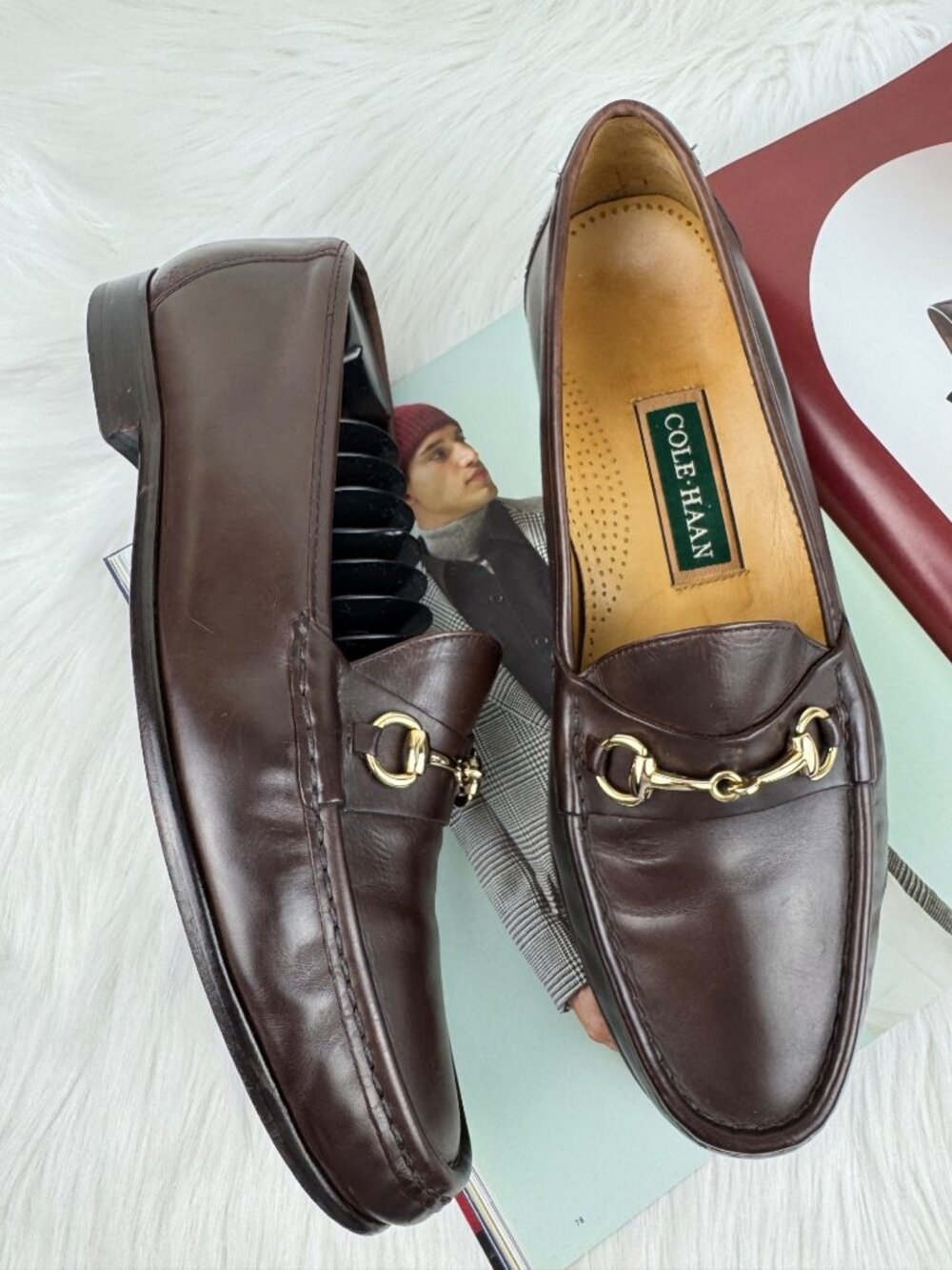 Cole Haan Vintage Ascot II Brown Leather Horsebit Loafer Shoes Flats Sz US 10.5W